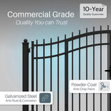 Aleko Steel Dual Swing Driveway Gate with Built-In Pedestrian Door - VIENNA Style - 14 x 7 Feet