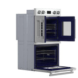 FORNO Gallico 30" 7.36 cu. ft. French Door Double Electric Wall Oven with Telescopic Racks, Air Fry, Self-Clean and Sous Vide, FBOEL1388-30