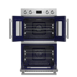 FORNO Gallico 30" 7.36 cu. ft. French Door Double Electric Wall Oven with Telescopic Racks, Air Fry, Self-Clean and Sous Vide, FBOEL1388-30