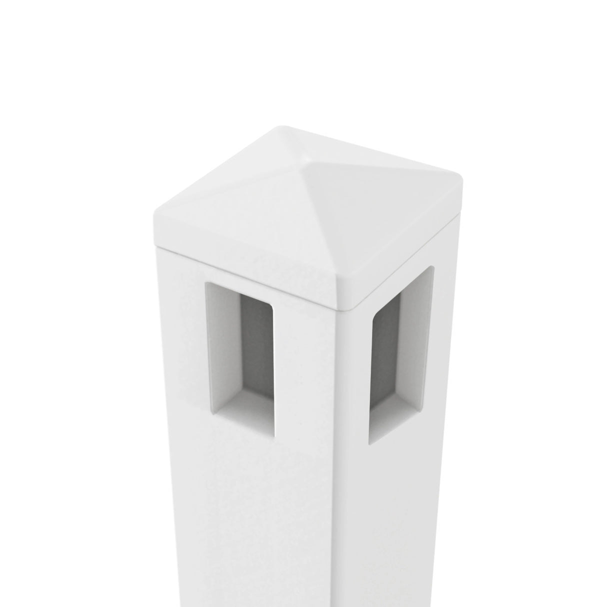 Aleko 5 in. x 5 in. x 5.3 ft. Vinyl Fence Corner Post for 3-Rail Fencing – White