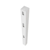 Aleko 5 in. x 5 in. x 5.3 ft. Vinyl Fence End Post for 3-Rail Fencing – White