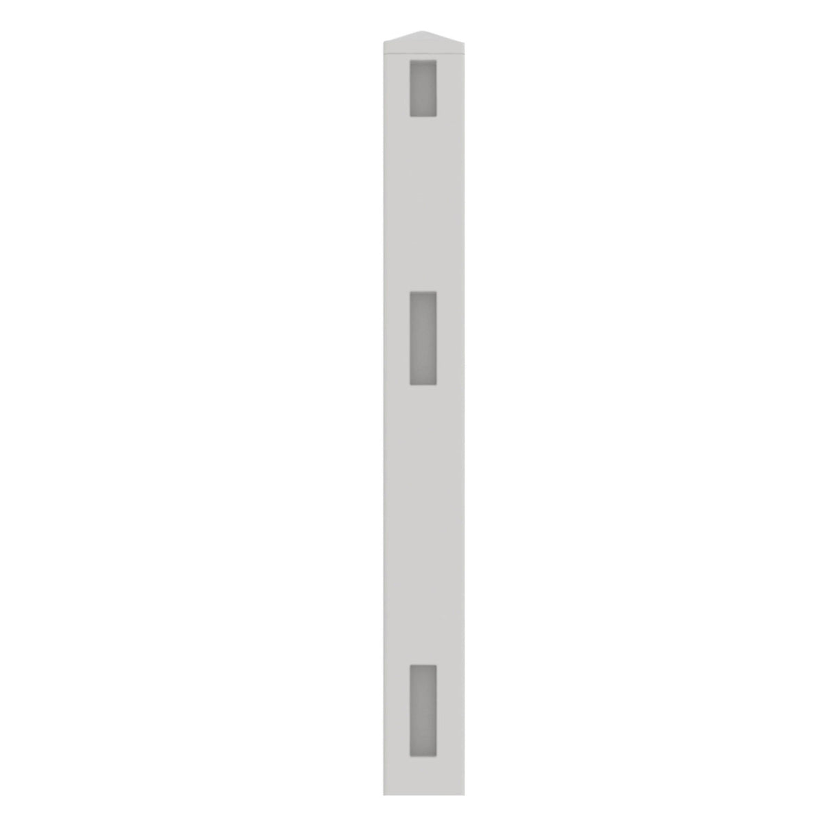 Aleko 5 in. x 5 in. x 5.3 ft. Vinyl Fence 3-Way Post for 3-Rail Fencing – White