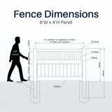 Aleko 6’ x 4’ Vinyl Semi-Private Fence – White - Denver Series