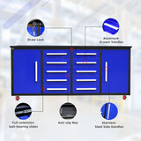 7ft 10-drawer Storage Workbench with Wheels
