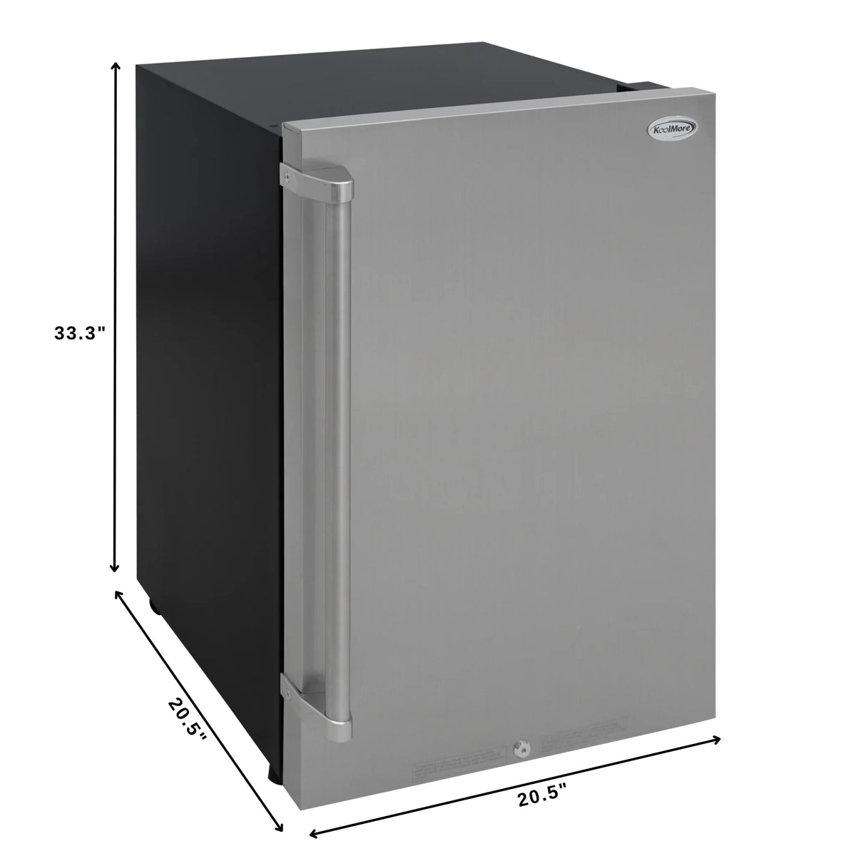KoolMore 21 in. Outdoor Refrigerator with IPX 4 Rating and Glass Shelves 4.4 Cu. ft. in Stainless-Steel