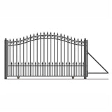 Aleko Steel Sliding Driveway Gate - 16 ft with Pedestrian Gate - 5 ft - PRAGUE Style
