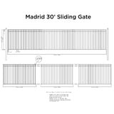 Aleko Steel Sliding Driveway Gate - MADRID Style - 30 x 6 Feet