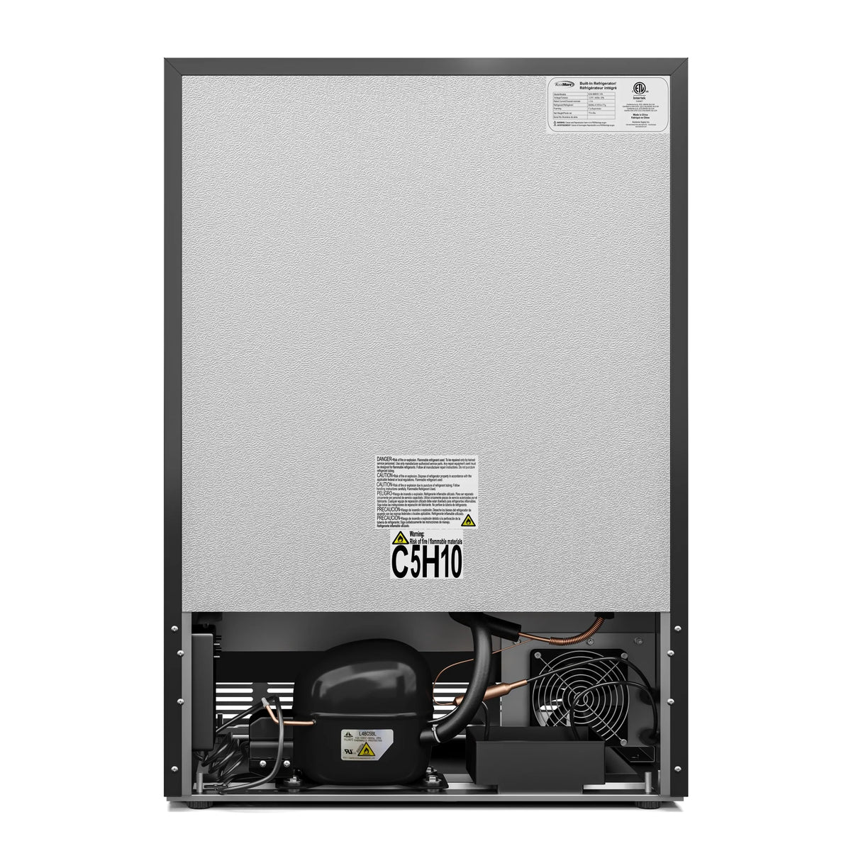 23.4 in. Stainless Steel, Solid-Door Built-In Refrigerator and Beverage Cooler, 5 Cu. ft.