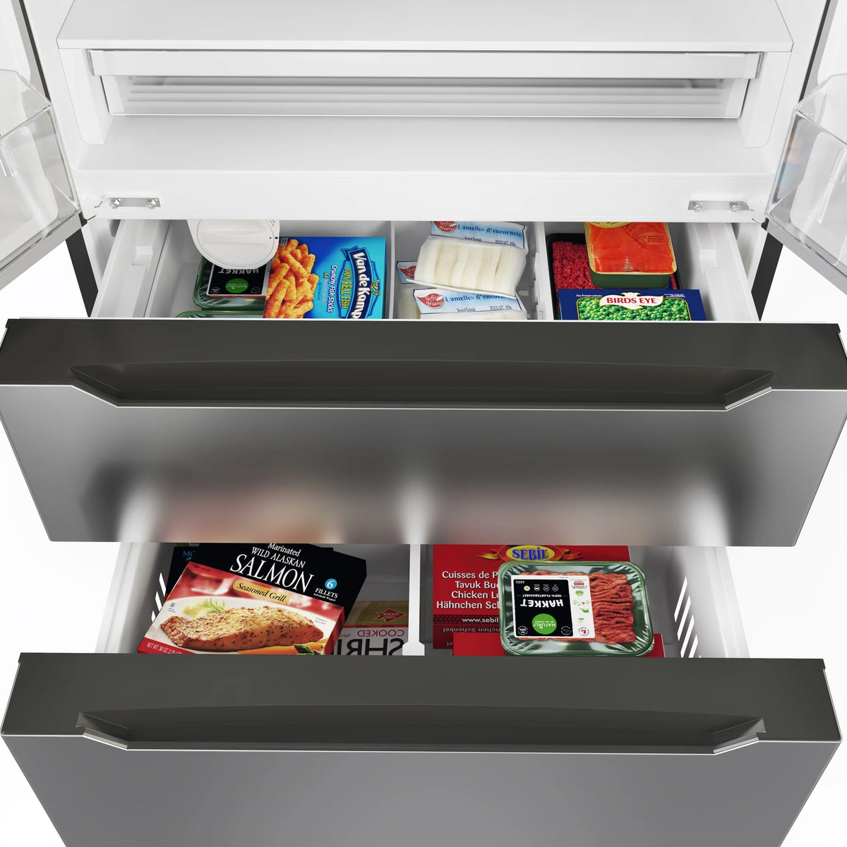 KoolMore 22.5 Cu. ft. French Door Refrigerator, Deep Freezer, 4 Door Stainless-Steel Fridge
