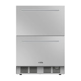 24 in. Built-in Two-Drawer Outdoor Refrigerator in Stainless-Steel