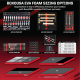 Boxo 15-Piece 3/8" Drive Metric Standard Length 12-Point Chrome Socket Set | 1/9th EVA Foam