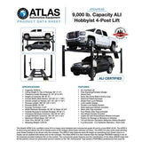 Atlas Apex 9 ALI Certified 9,000 lb 4-Post Lift