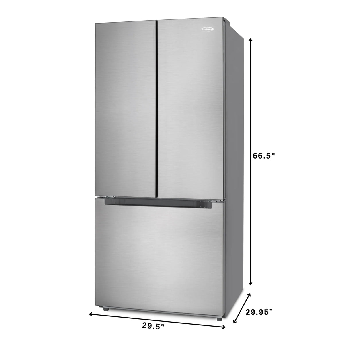 18.5 cu. ft. Stainless-Steel French Door Refrigerator in Silver