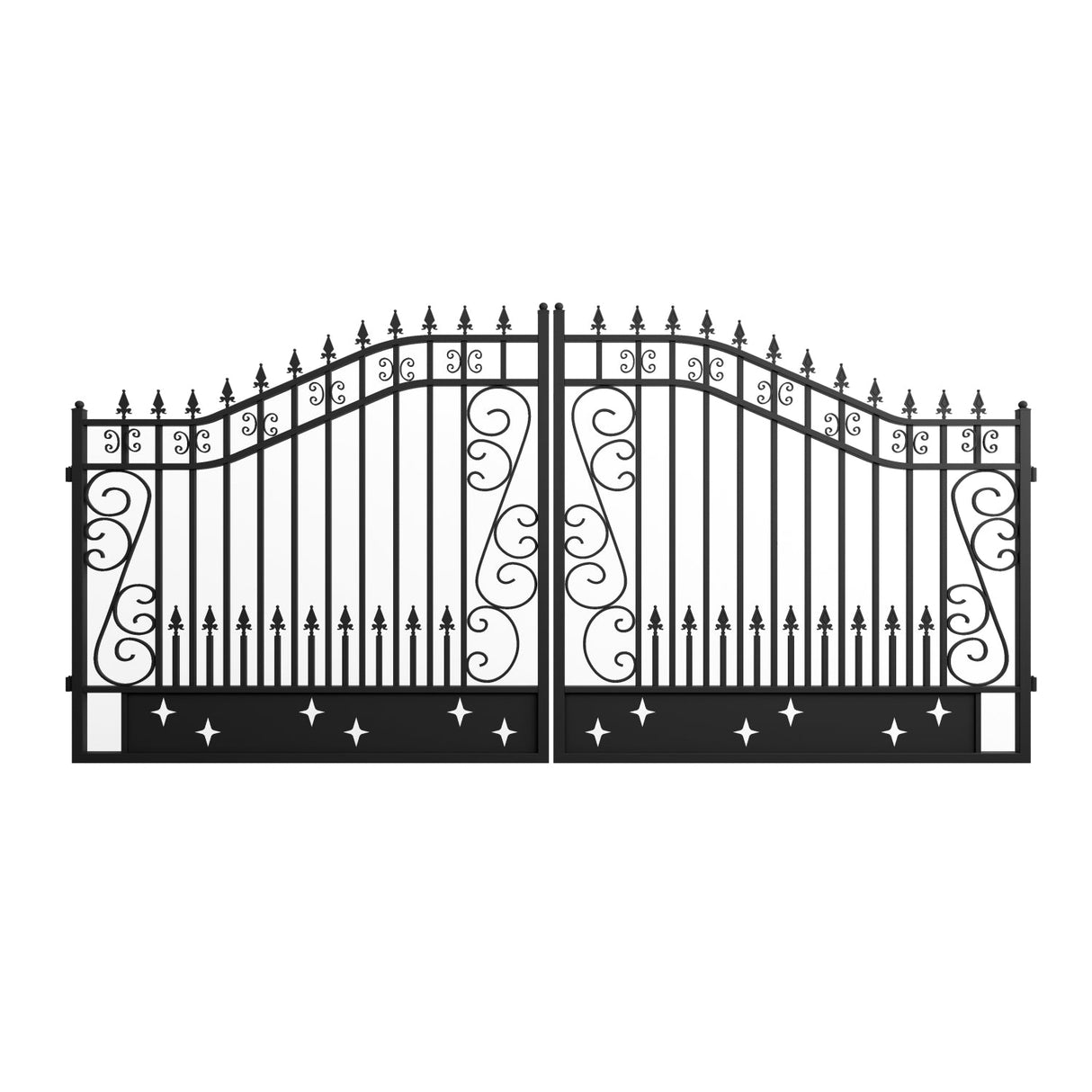 Greatbear Dual Swing Wrought Iron Gate for Driveway