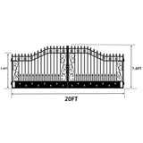 Greatbear Dual Swing Wrought Iron Gate for Driveway