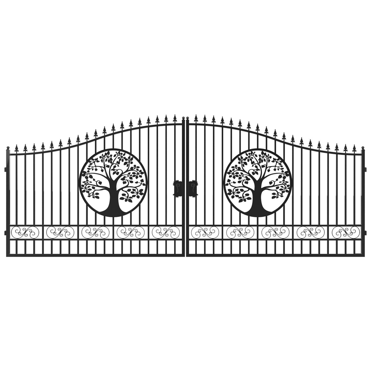 Greatbear Dual Swing Wrought Iron Gate for Driveway
