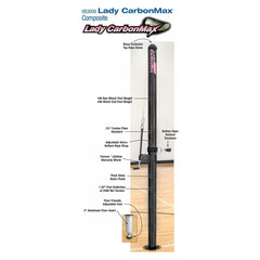 Bison 3" Lady CarbonMax Composite Complete Volleyball System VB3000