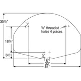 Bison 35-½” x 54″ Aluminum Fan Shaped Backboard BA475SS