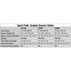 Bison 8' Sport Pride Convertible Scorers Table ST85F