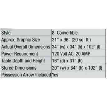 Bison 8' Sport Pride LED Illuminated Scorers Table