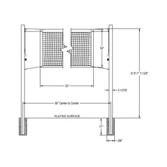 Bison Aluminum Recreational Volleyball System SVB2000A