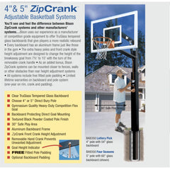 Bison Lottery Pick ZipCrank 4″ Adjustable Basketball Hoop