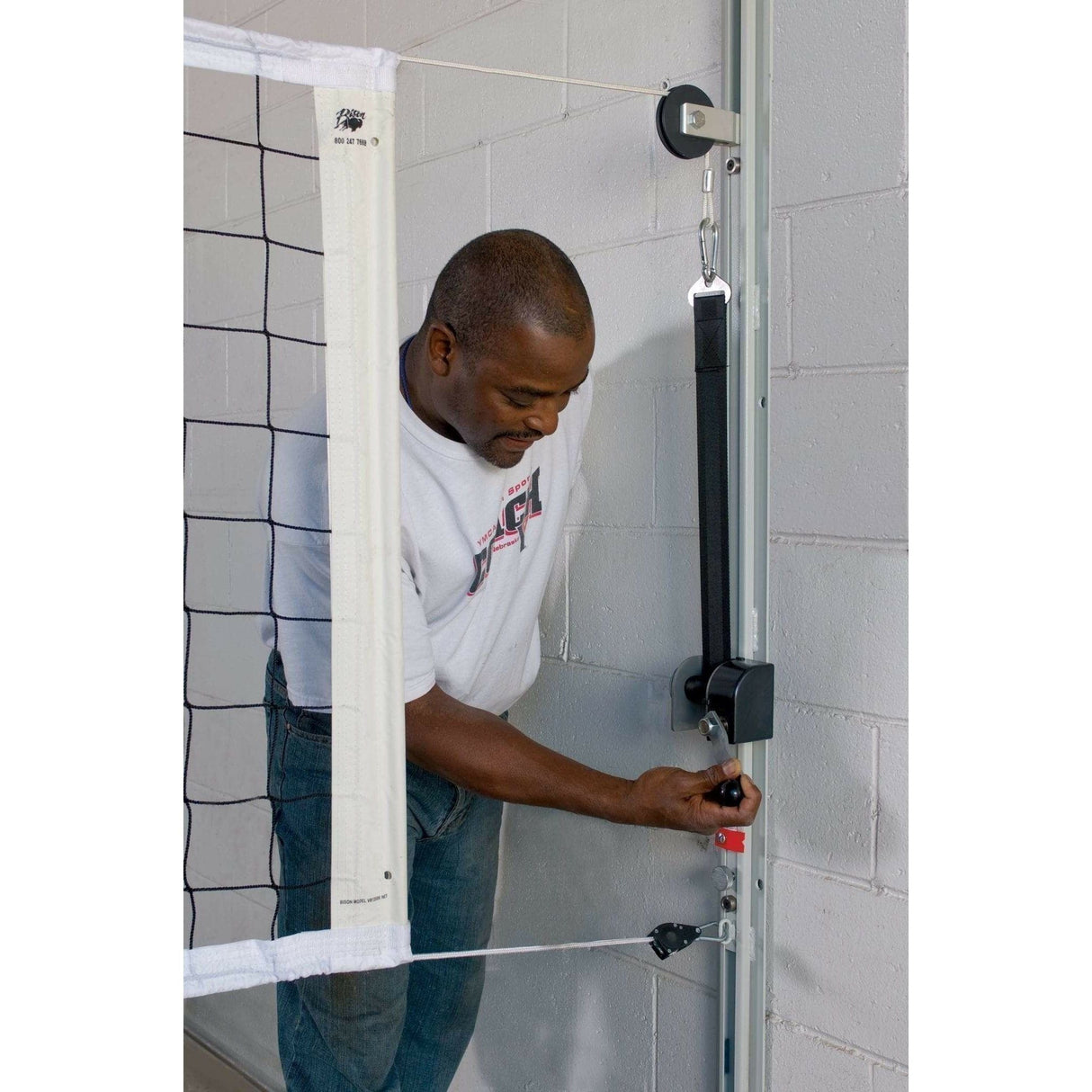 Bison Match Point Post or Wall Mounted Volleyball System SVB5050W