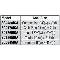 Bison ShootOut 4" Square Aluminum Permanent/Semi Permanent Soccer Goals (Pair)