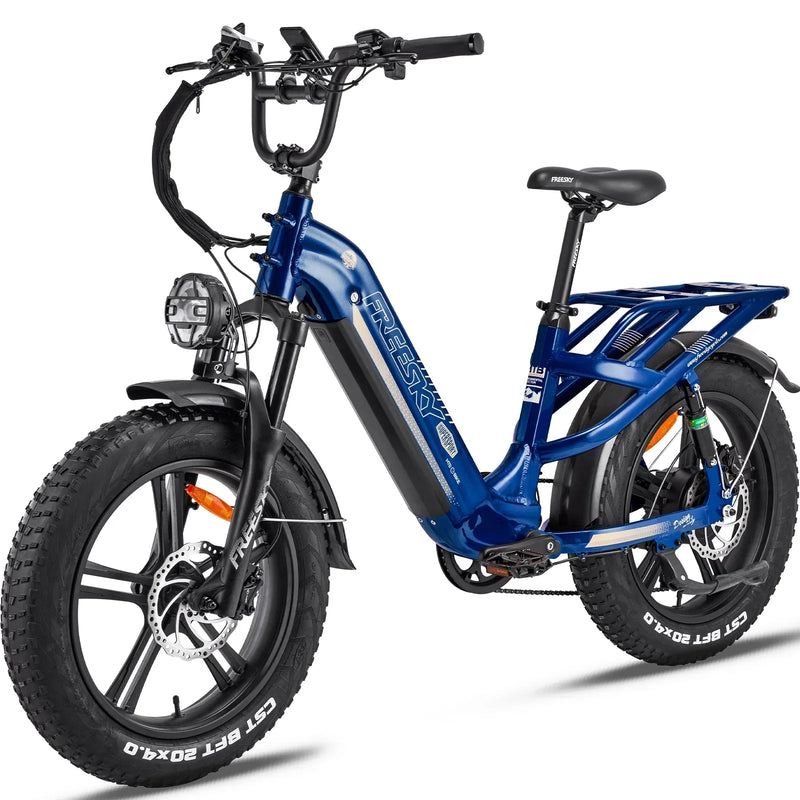 FREESKY Rocky 750 w Ready to Ride Step Thru Ebike 20x4 Electric Cargo eBike