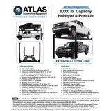 Atlas Garage PRO8000EXT-L 8,000 lb Extra Tall/Extra Long 4-Post Lift