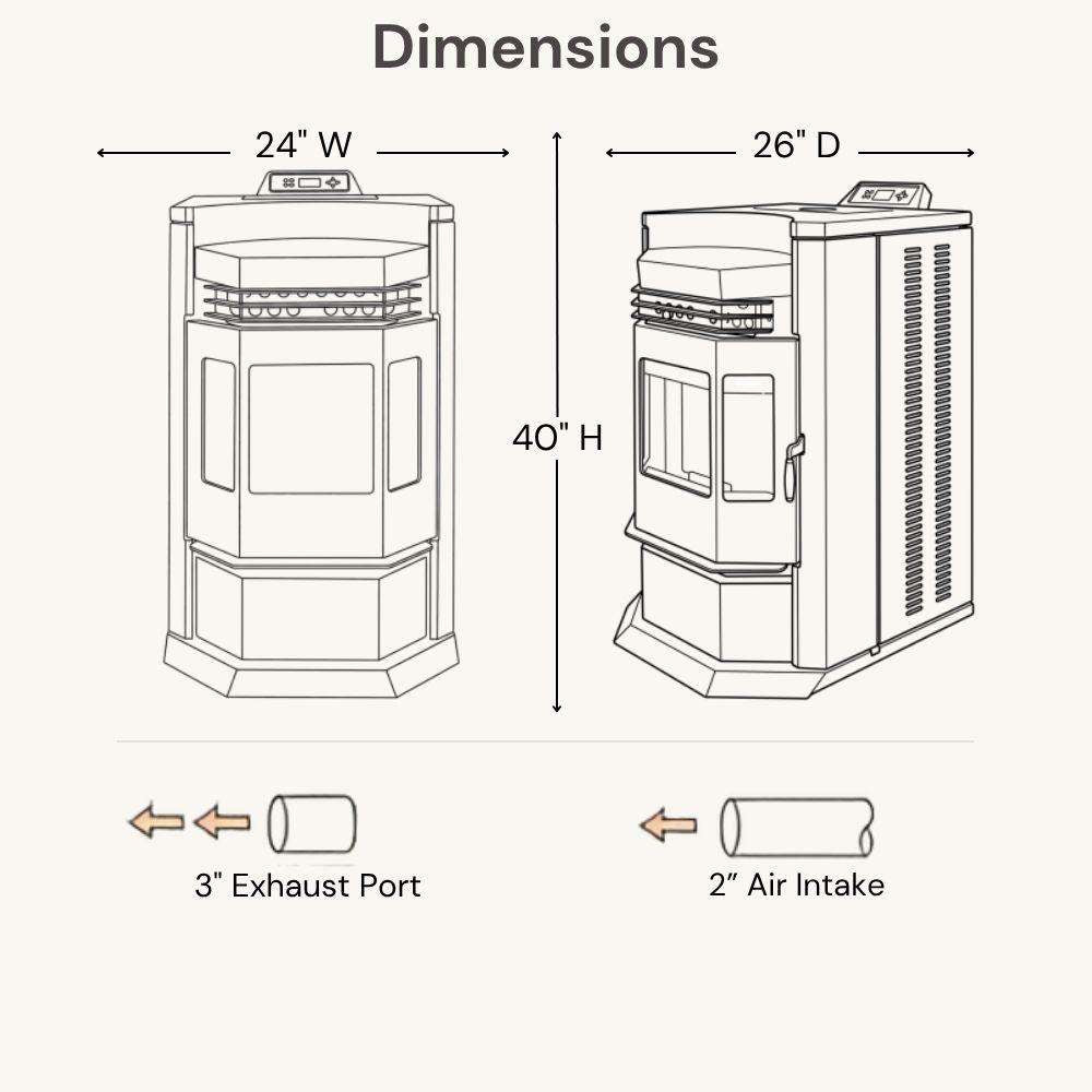 ComfortBilt HP22-N 24" Wood Pellet Stove with Stainless Steel Trim