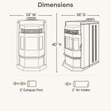 ComfortBilt HP22-N 24" Wood Pellet Stove with Stainless Steel Trim