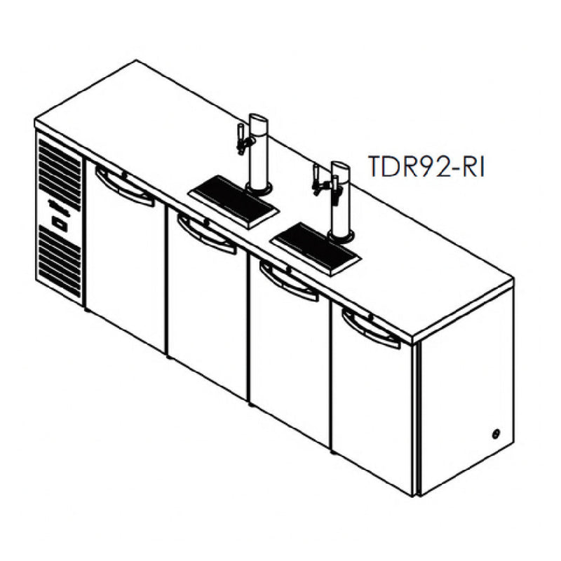 True Refrigeration TDR92-RI Refrigerated Draft Bar Cooler Four-section 92