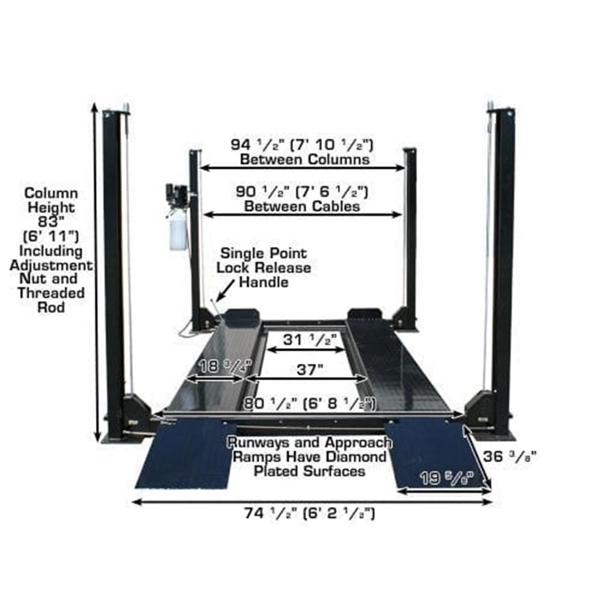 Atlas Garage PRO8000 8,000 lb 4-Post Lift
