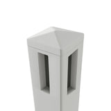 Aleko 5 in. x 5 in. x 8 ft. Vinyl Fence Corner Post for 2-Rail Fencing – Gray
