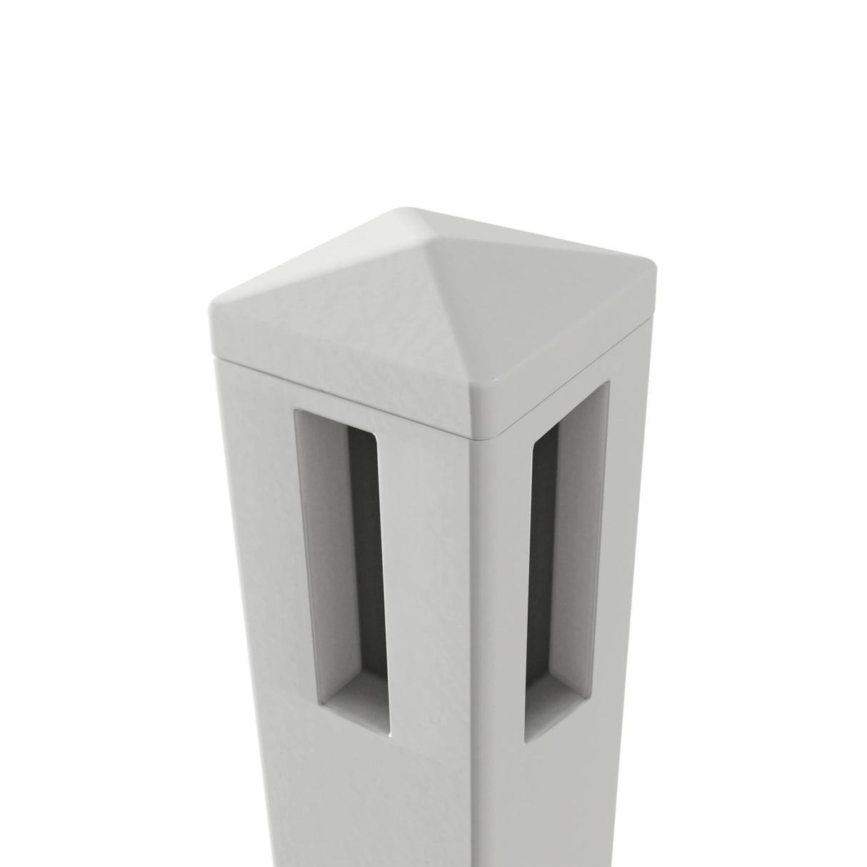 Aleko 5 in. x 5 in. x 8 ft. Vinyl Fence 3-Way Post for 2-Rail Fencing – Gray
