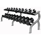 Troy 105 lb to 125 lb 12-Sided Rubber Encased Dumbbell Set with Rack