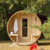 Dundalk Leisurecraft Serenity Barrel Sauna Canadian Timber 4 Person | CTC2245W