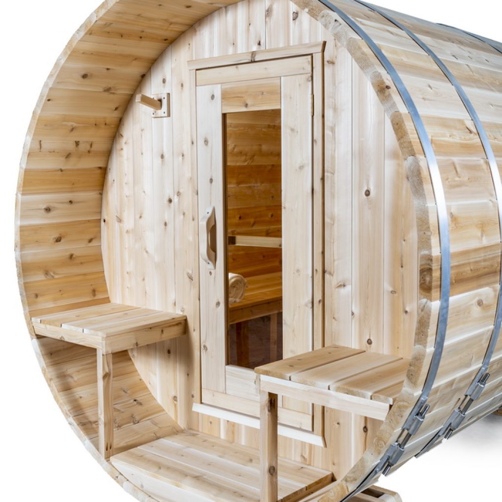 Dundalk Leisurecraft Serenity Barrel Sauna Canadian Timber 4 Person | CTC2245W