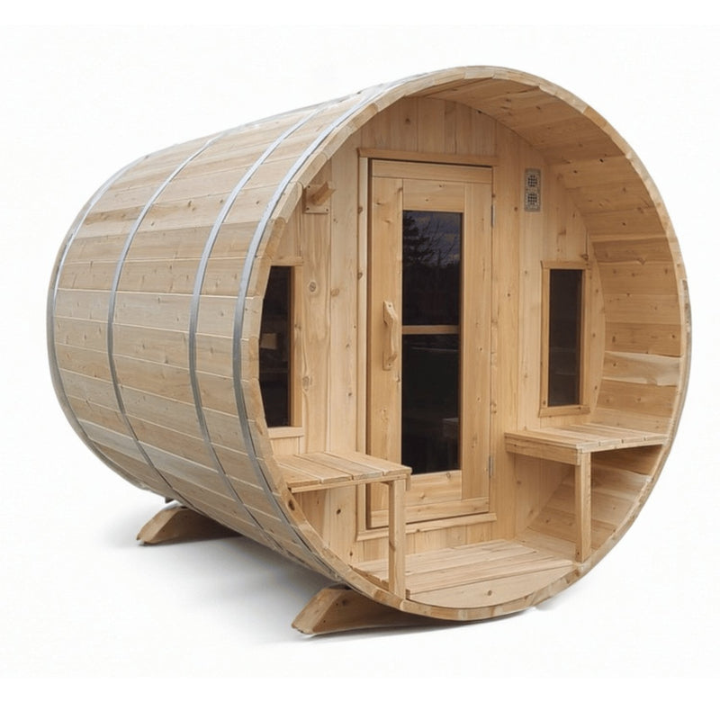 Dundalk Leisurecraft Tranquility Barrel Sauna Canadian Timber 6 Person | CTC2345W