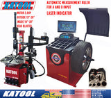 Katool KT-T850 Tilt-Arm Wheel Clamp Tire Changer Machine with Wheel Balancer KT-B750 Combo