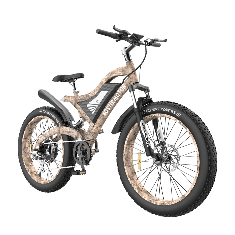AOSTIRMOTOR S18-1500W Snakeskin Grain Fat Tire Mountain E-Bike | 1500 Watt | 48V | Electric Bike