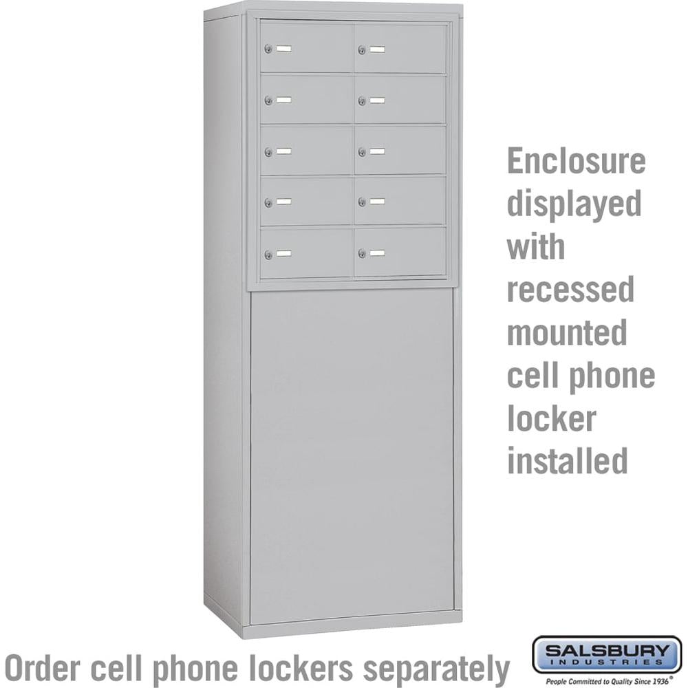Free-Standing Enclosure for #19158-16 and #19158-20 - Recessed Mounted Cell Phone Lockers - Aluminum by Salsbury