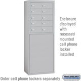 Free-Standing Enclosure for #19158-16 and #19158-20 - Recessed Mounted Cell Phone Lockers - Aluminum by Salsbury