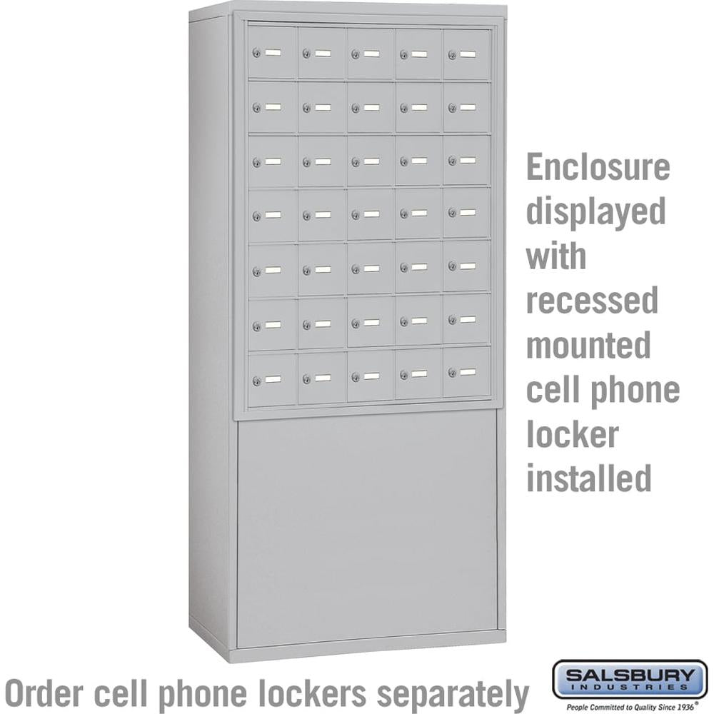Free-Standing Enclosure for #19178-35 - Recessed Mounted Cell Phone Lockers - Aluminum by Salsbury
