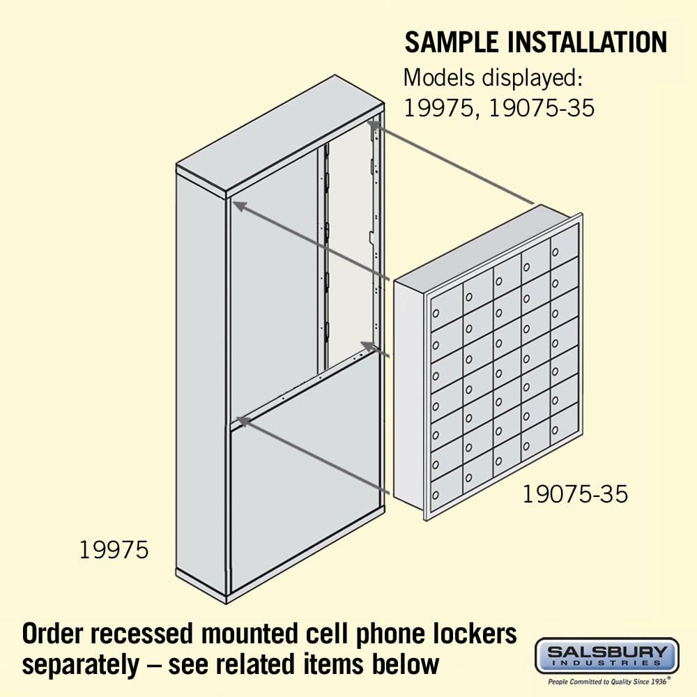 Free-Standing Enclosure for #19178-35 - Recessed Mounted Cell Phone Lockers - Aluminum by Salsbury