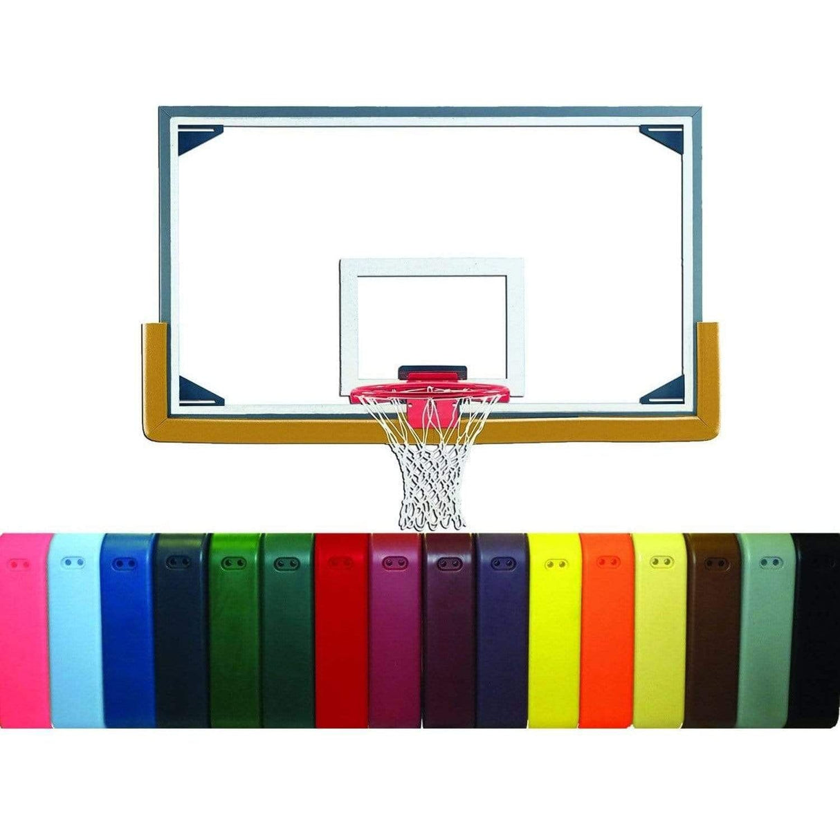 Gared 42" x 72" Collegiate Basketball Glass Backboard Package PKLXP20PM