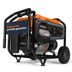 Generac Portable Generator, 6500W | Electric Start with COsense | 49ST/CSA