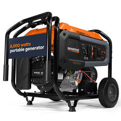 Generac Portable Generator, 8000W | Electric Start with COsense | 49ST/CSA