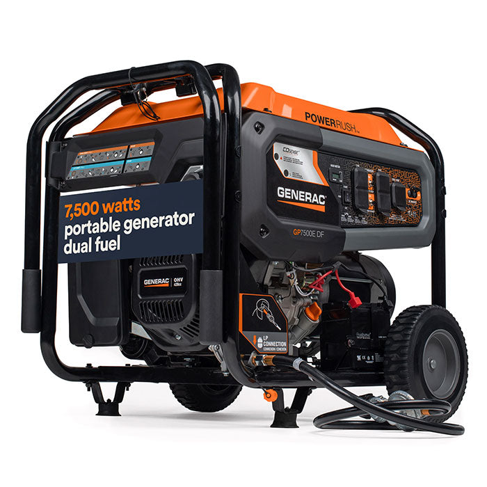 Generac Portable Generator, 7500W | Dual Fuel | With COsense